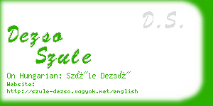 dezso szule business card